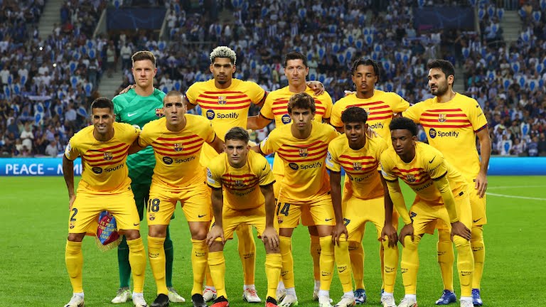 skuad Barcelona. Foto:Reuters