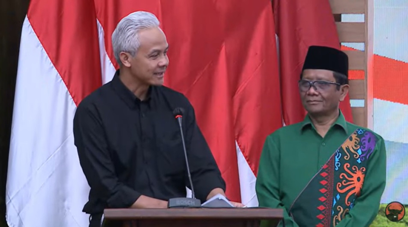 Ganjar dan Mahfiud MD usai Deklarasi di Kantor DPP PDI Perjuangan