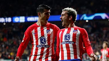 A Griezmann dan A Morata menjadi bintang saat Atletico Madrid hancurkan Celtic 6-0 di Civitas Metropolitano, Rabu (8/11/2023)